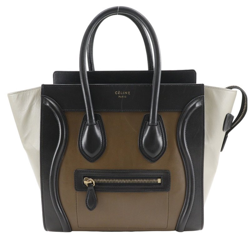 【日本直送】セリーヌ CELINE ラゲージ マイクロショッパー ハンドバッグ カーフ 茶 レディース【中古】 - 手提包/手提袋 - 真皮 咖啡色