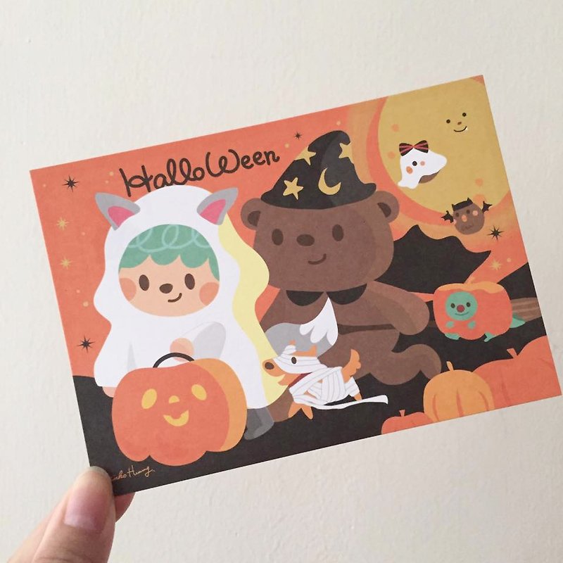 Halloween parade postcard - การ์ด/โปสการ์ด - กระดาษ สีม่วง