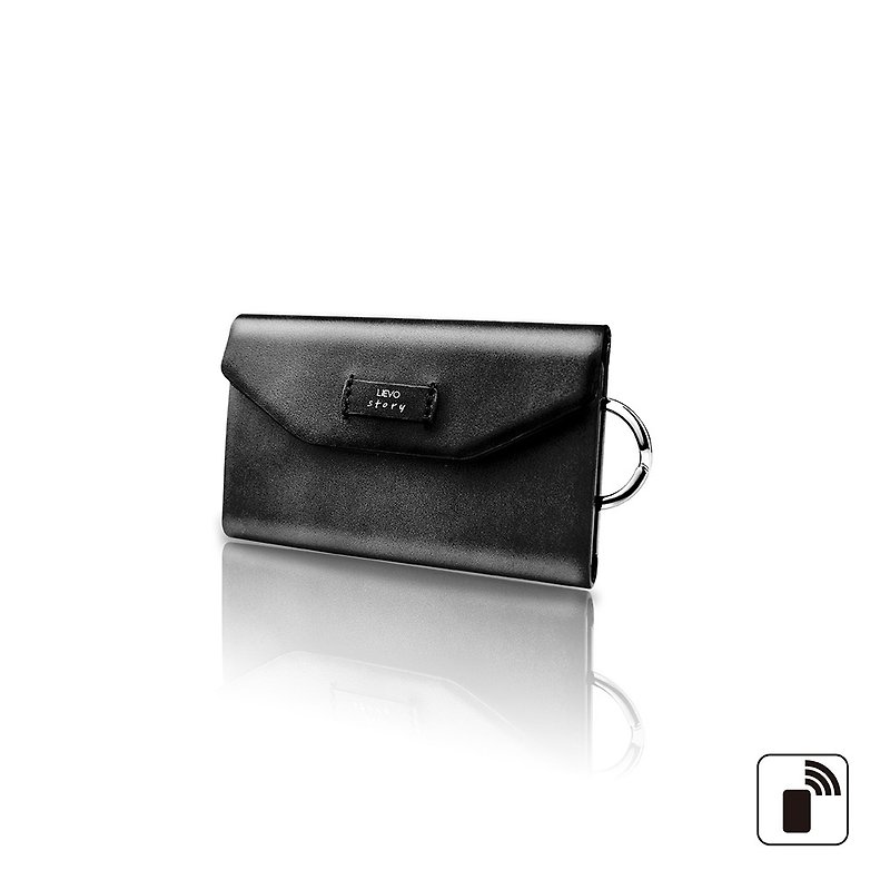 【LIEVO】STORY - Card Key Case_Wonderful Black - กระเป๋าสตางค์ - หนังแท้ สีดำ