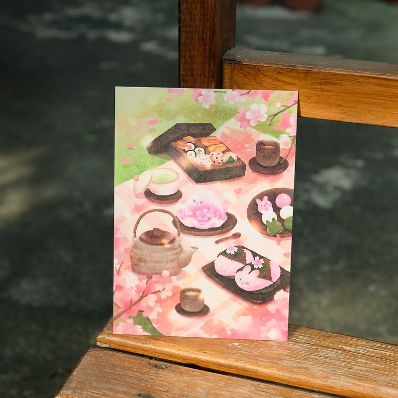 Postcard 500 Thick Pounds - Rabbit Food - Cherry Blossom Season - การ์ด/โปสการ์ด - กระดาษ ขาว
