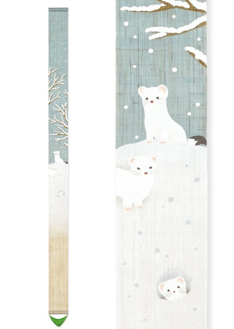 京都手繪細亞麻吊飾-雪貂 - 擺飾/家飾品 - 棉．麻 