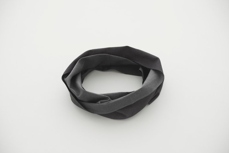 Snood Oo Wow MONO BLACK S size - Scarves - Cotton & Hemp 