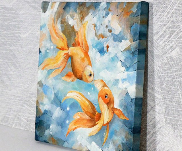 油絵 金魚 - 工芸品