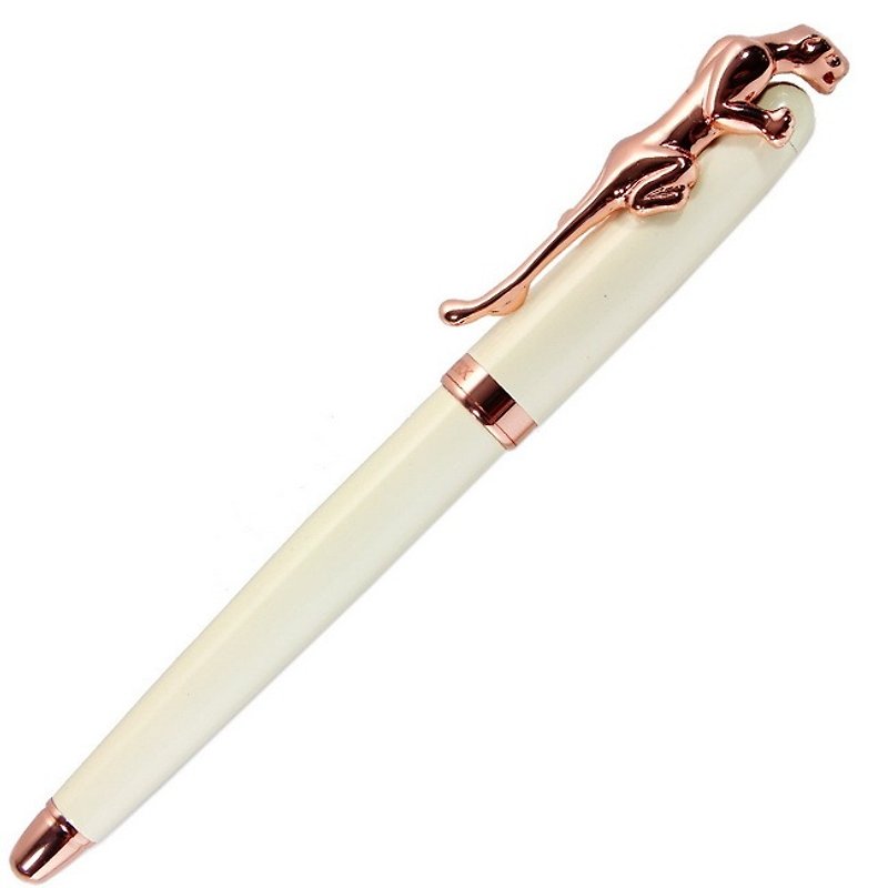 ヒョウ柄の白い管を描くARTEX陶器の執筆は、ヒョウのペンをバラ - 万年筆 - 銅・真鍮 ゴールド