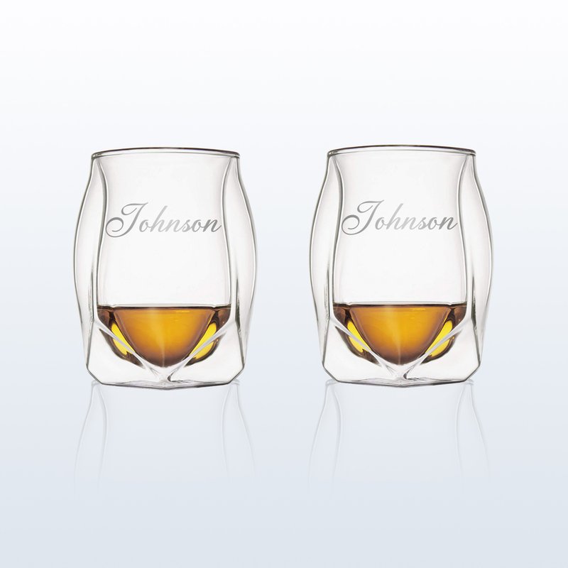 Norlan Whisky Glasses|訂製文字雕刻威士忌對杯 客製化生日禮物 - 酒杯/酒器 - 玻璃 