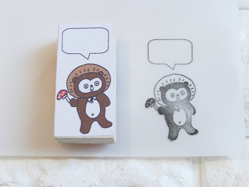 Stamp raccoon figurine - ตราปั๊ม/สแตมป์/หมึก - ไม้ ขาว