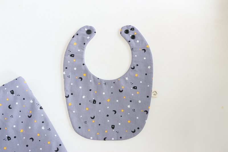 熠熠星光 寶寶圍兜兜 方兜 - 圍兜/口水巾 - 棉．麻 銀色