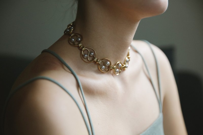 A CIRCLE OF THE MOON CHOKER II｜金｜頸鏈 - 頸鏈 - 其他金屬 金色
