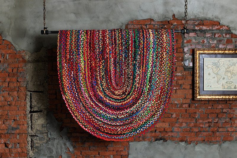 CHINDI colorful recycled cotton woven Indian handmade rug - พรมปูพื้น - ผ้าฝ้าย/ผ้าลินิน หลากหลายสี
