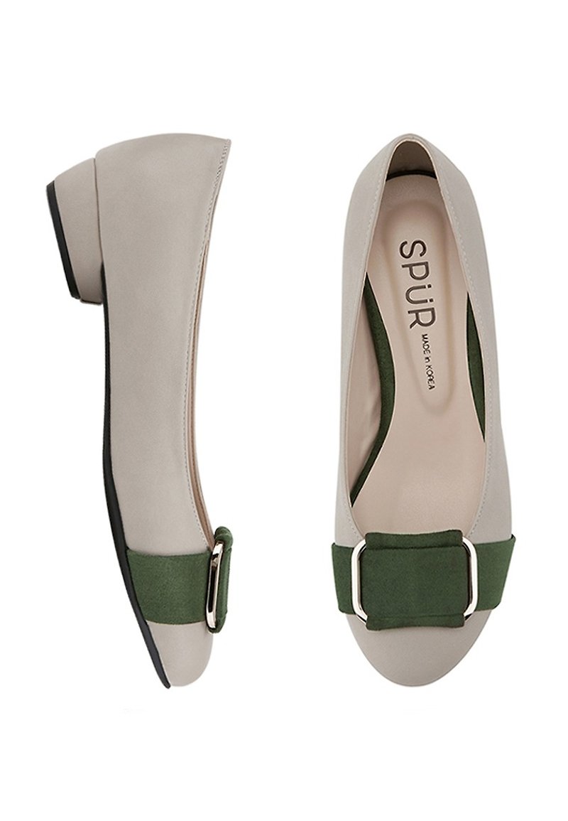 SPUR Suede band frame flats LF7025 BEIGE - รองเท้าลำลองผู้หญิง - หนังแท้ 