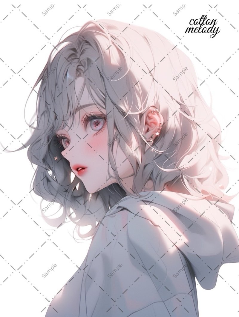 original sticker no.599 人物ステッカー オリジナルステッカー 人物ステッカー 女の子ステッカー オリジナル人物ステッカー - 貼紙 - 紙 