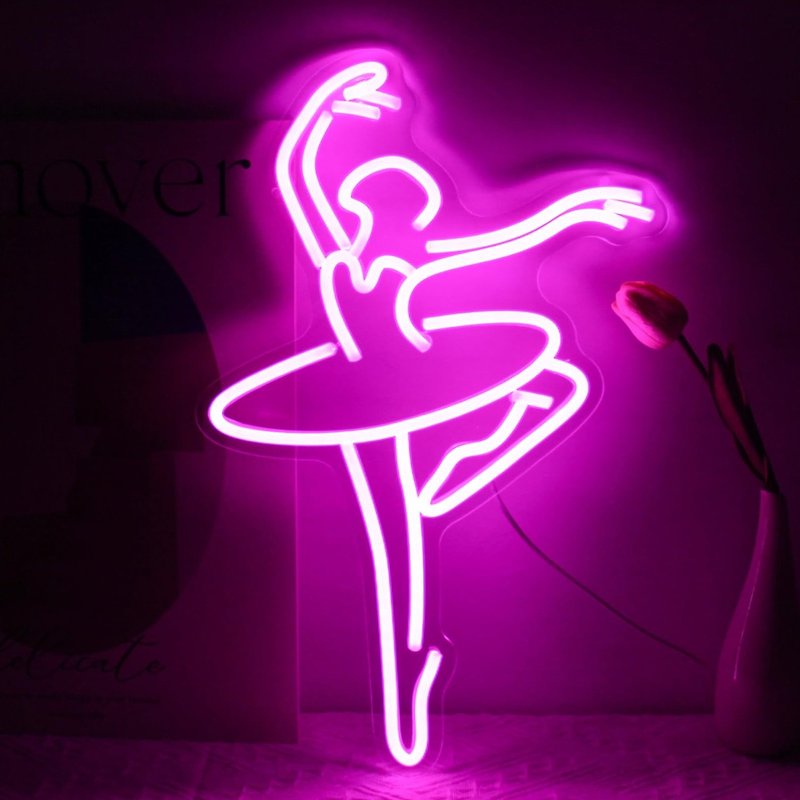 Dance Girl LED Neon Sign Home Decor Light Part Bar Night Light Birthday Gift - Lighting - Acrylic Transparent