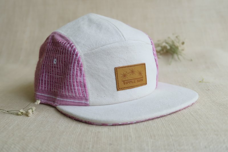 tipple sun cap (off white/pink traditional fabric)