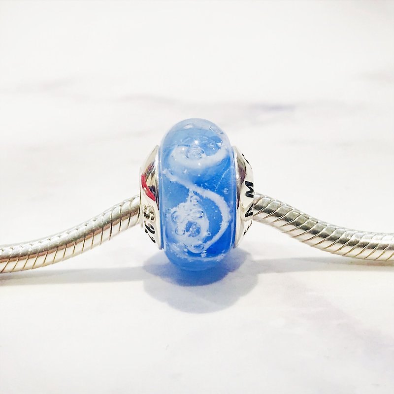 PANDORA/ Trollbeads / All major bead brands can be stringed *-Double light blue - Other - Glass Blue