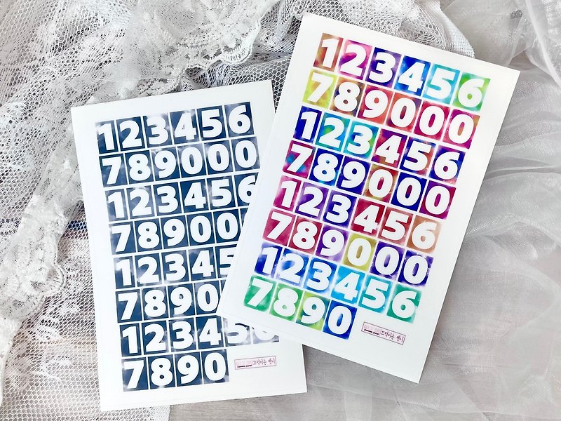 CLEAR MATTE PAPER: numbering sticker - Stickers - Waterproof Material Multicolor