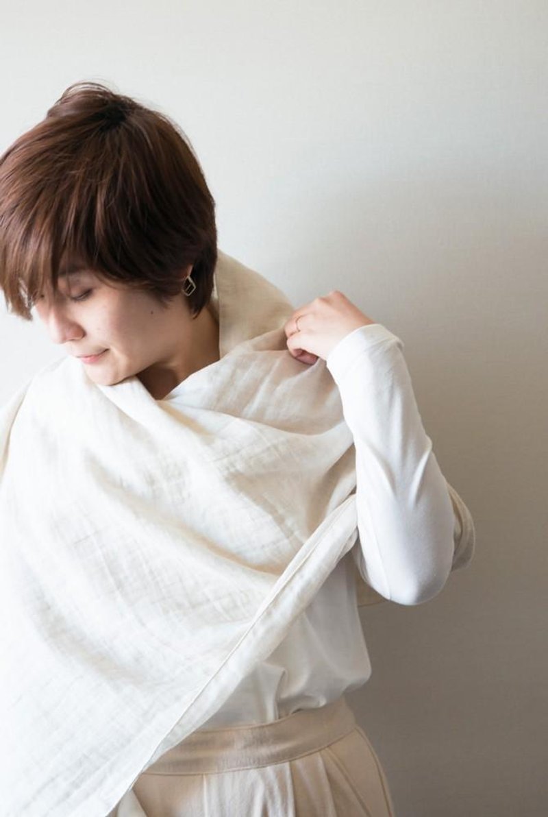 Organic Cotton　linen　Wガーゼストール - 絲巾 - 棉．麻 