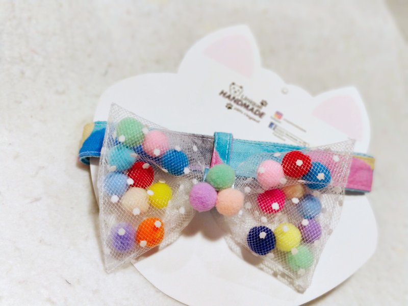 糖果系 sweet candy 煲呔 bow 造型頸飾 頸項 collar - 寵物衣服 - 棉．麻 紫色