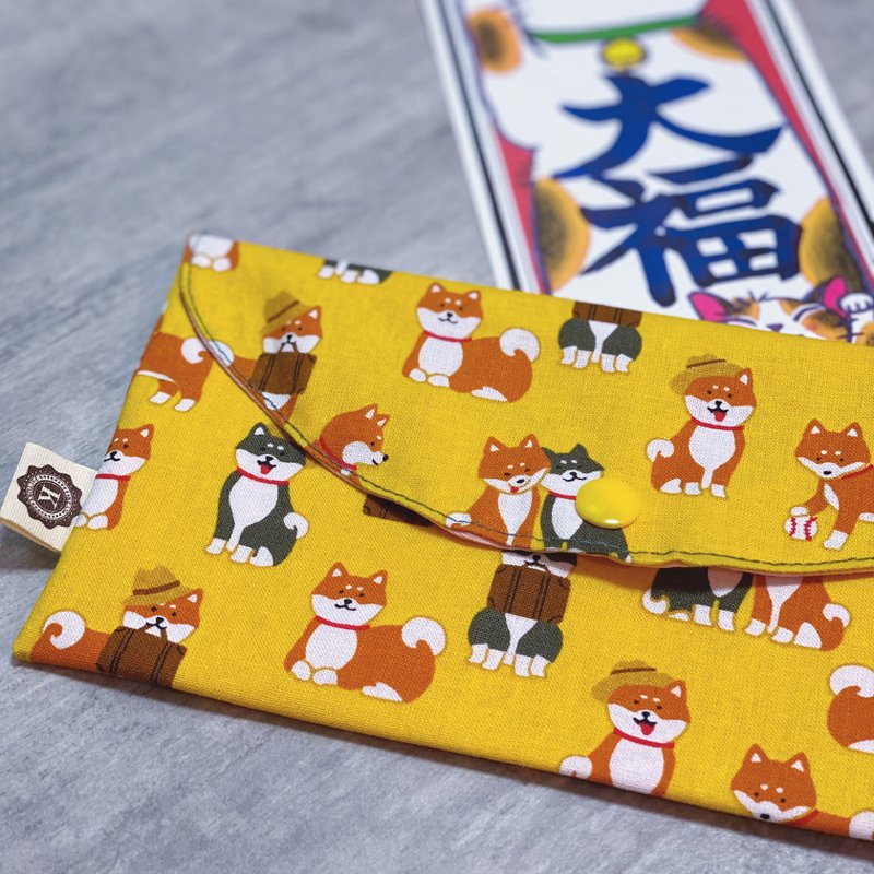 新年招財柴犬紅包袋 利是袋 收納袋 - 化妝包/收納袋 - 棉．麻 多色