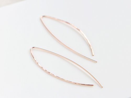 A.N 14kgf-Rose gold-texture design pierced earrings