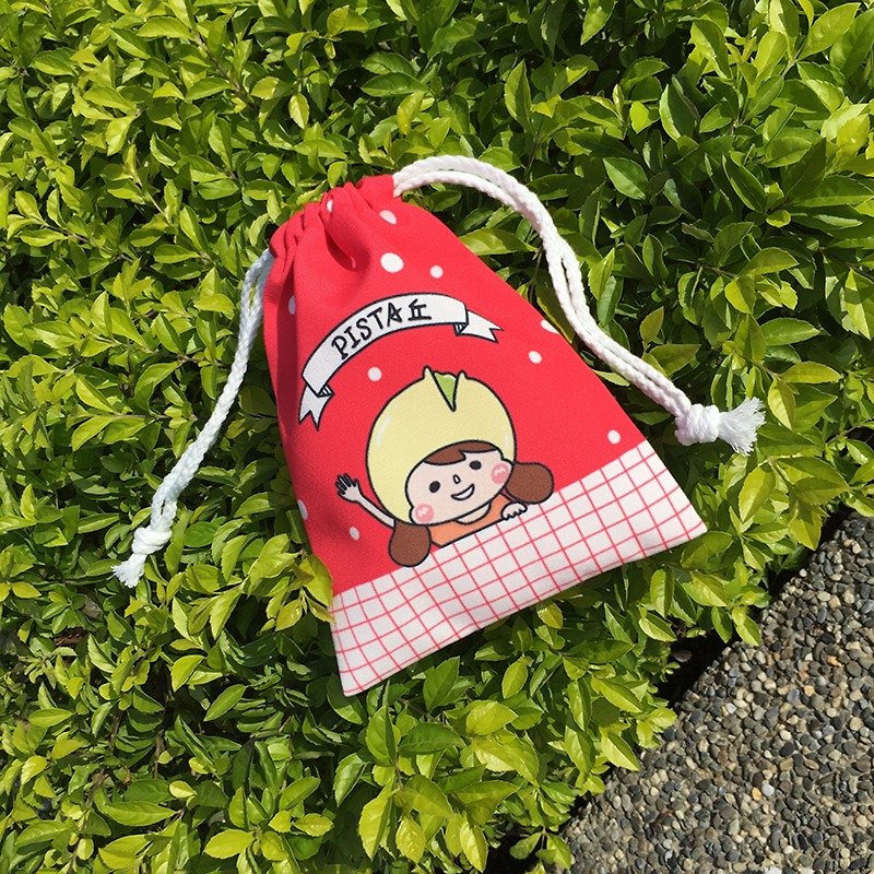 Pista mound / pistachio girl drawstring pocket - Other - Other Materials Red