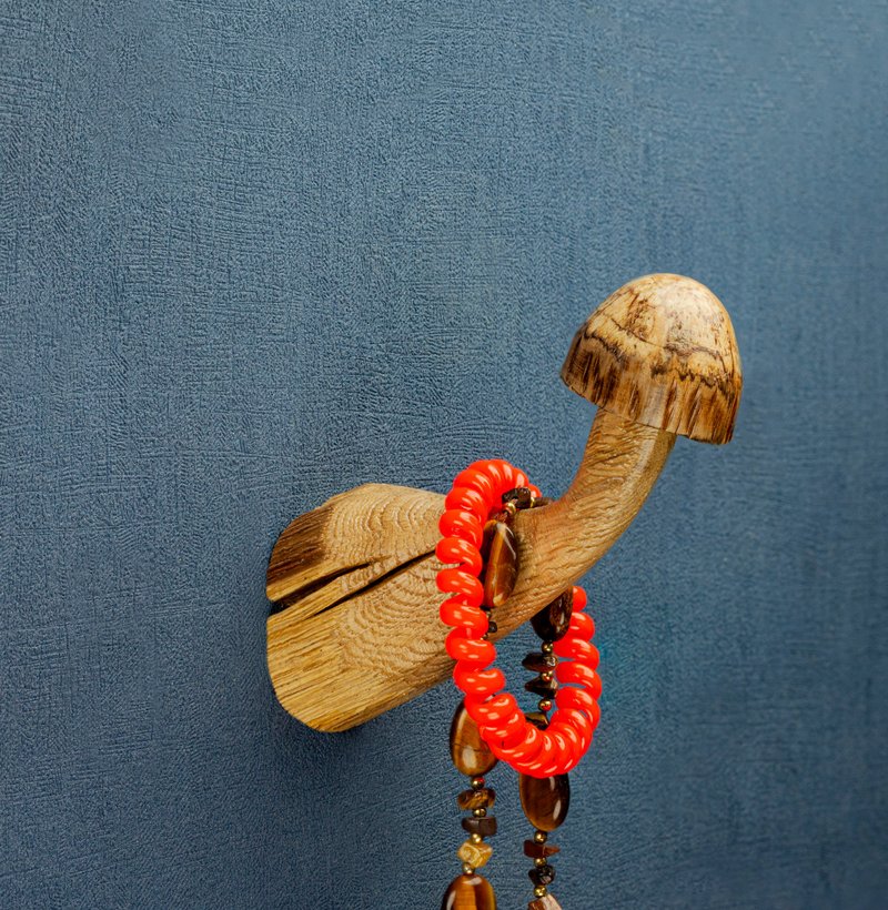 Mushroom Hook,  holder bracelet - ตกแต่งผนัง - ไม้ 