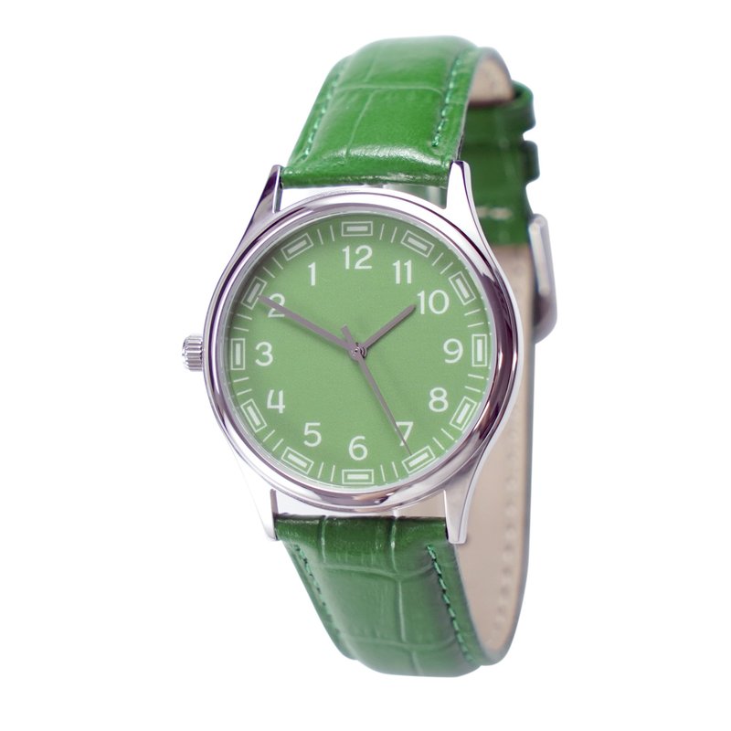 Back in time Watch Green Unisex Free shipping worldwide - นาฬิกาผู้ชาย - สแตนเลส 