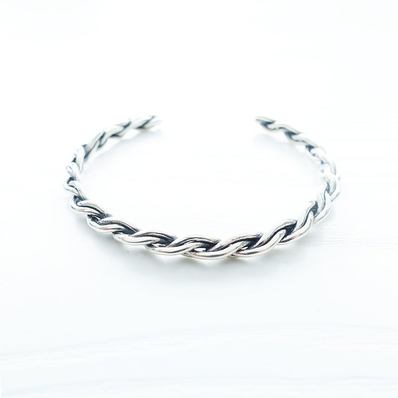 ROPE- Silver Tailormade Bracelet Bangle Cuff - สร้อยข้อมือ - วัสดุอื่นๆ สีเงิน