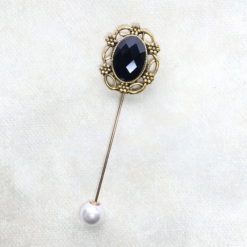 Vintage series | Pin/Brooch - Brooches - Other Metals Black