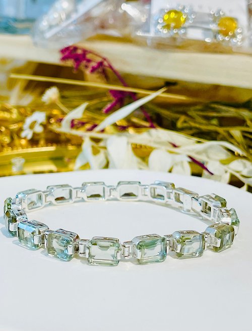 晶玉良言閣 珠寶級切割天然綠水晶切鑽長方手工珠寶設計款助事業吸引財富貴