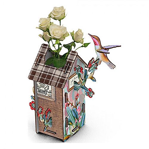 SÜSS Living生活良品 義大利MIHO德國製立體組裝木製鳥居造型花器/插花瓶(Vase-130)