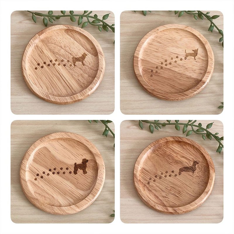 Coaster with 35 dog breeds to choose from Free name engraving Free shipping - Coasters - Wood Brown