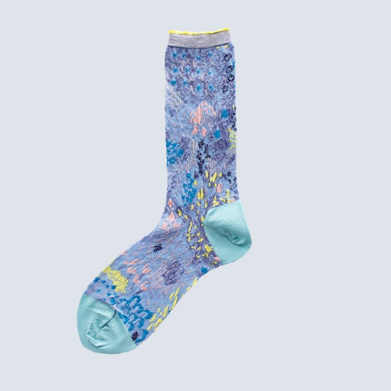 Garden terrace socks / Sky blue - ถุงเท้า - ไนลอน สีน้ำเงิน