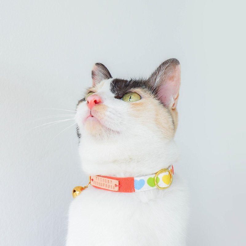 Safety collar - Limerence - breakaway cat collar, hearts collar, colorful collar - Collars & Leashes - Cotton & Hemp Multicolor