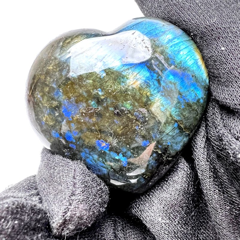 Floating. Ore hand piece sleep healing meditation l Labradorite blue elongates love l - ของวางตกแต่ง - หิน หลากหลายสี