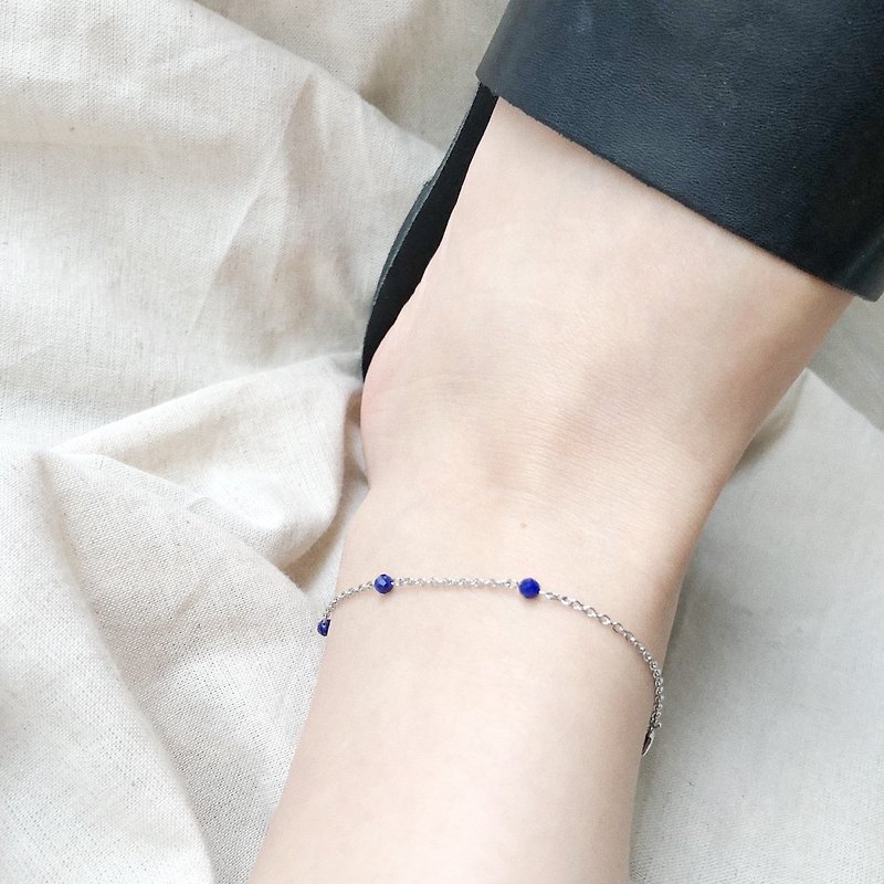 ZHU.Handmade bracelet | Embellished ankle (stainless steel / Christmas gift / sister / natural stone) - Bracelets - Stainless Steel 