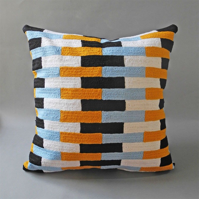 Fine embroidery pillow - Pillows & Cushions - Cotton & Hemp Orange