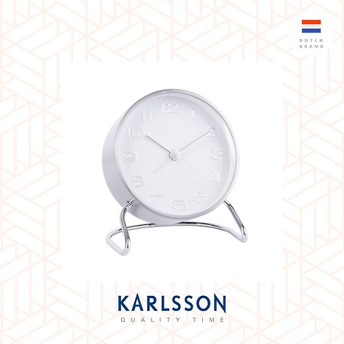 Ur Lifestyle 荷蘭Karlsson, Alarm Clock Classical numbers white