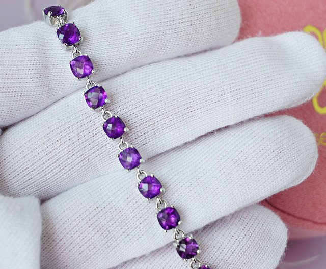 Amethyst bracelets in on sale silver