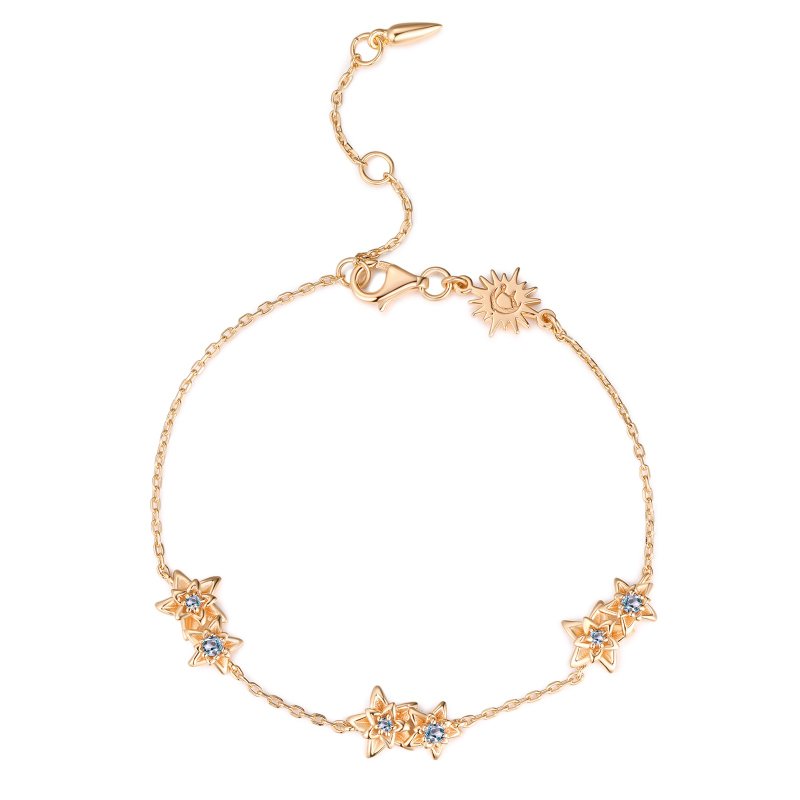 Gold/Silver Bracelet - Poinsettia - สร้อยข้อมือ - เงินแท้ สีทอง