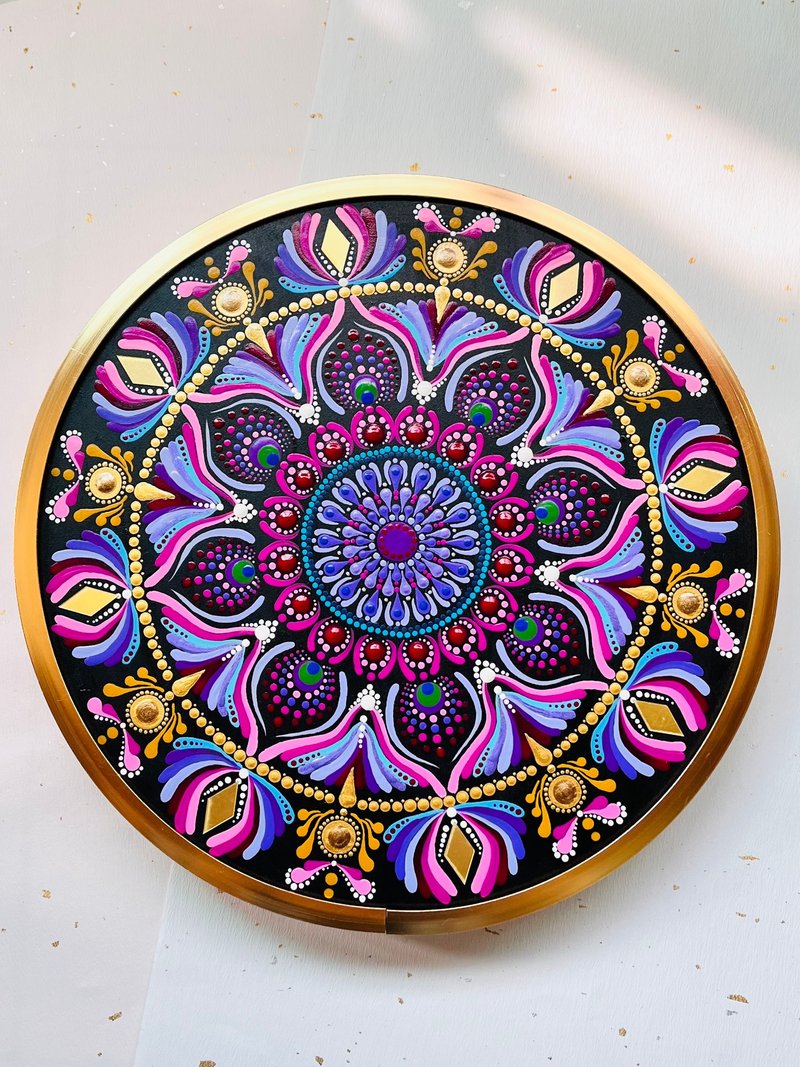Dot Mandala 手繪曼陀羅掛畫 - 海報/掛畫/掛布 - 木頭 紫色