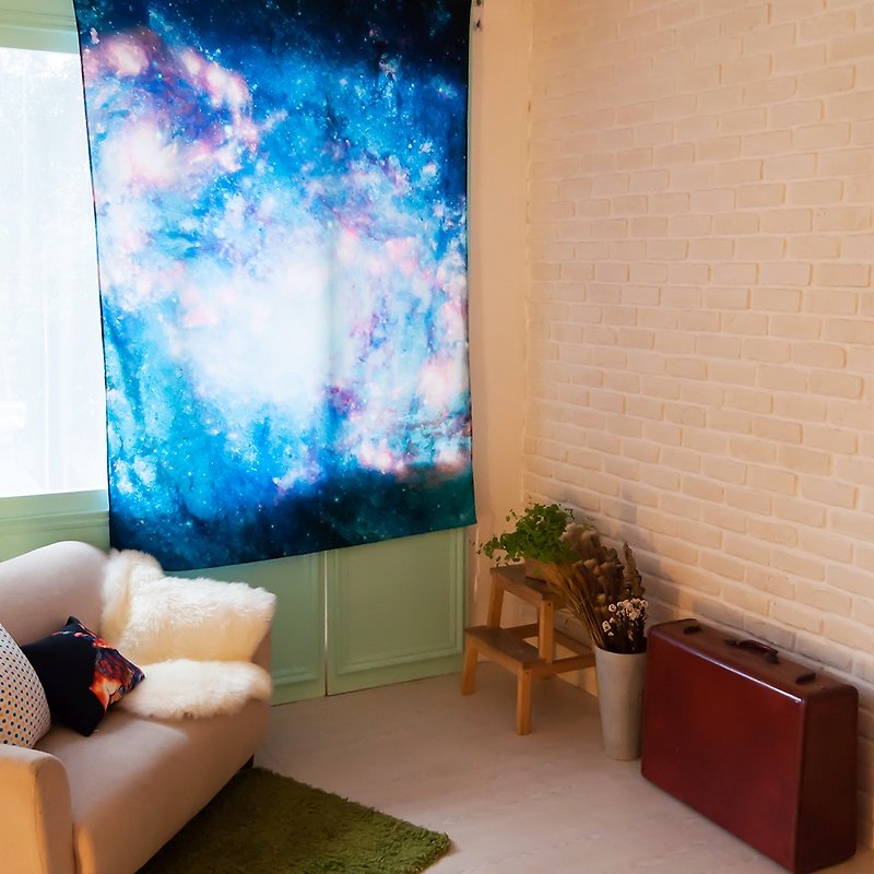 Abstract Galaxies 2-壁幔Wall Tapestry-室內設計 活動佈置 擺設 - 壁貼/牆壁裝飾 - 聚酯纖維 藍色
