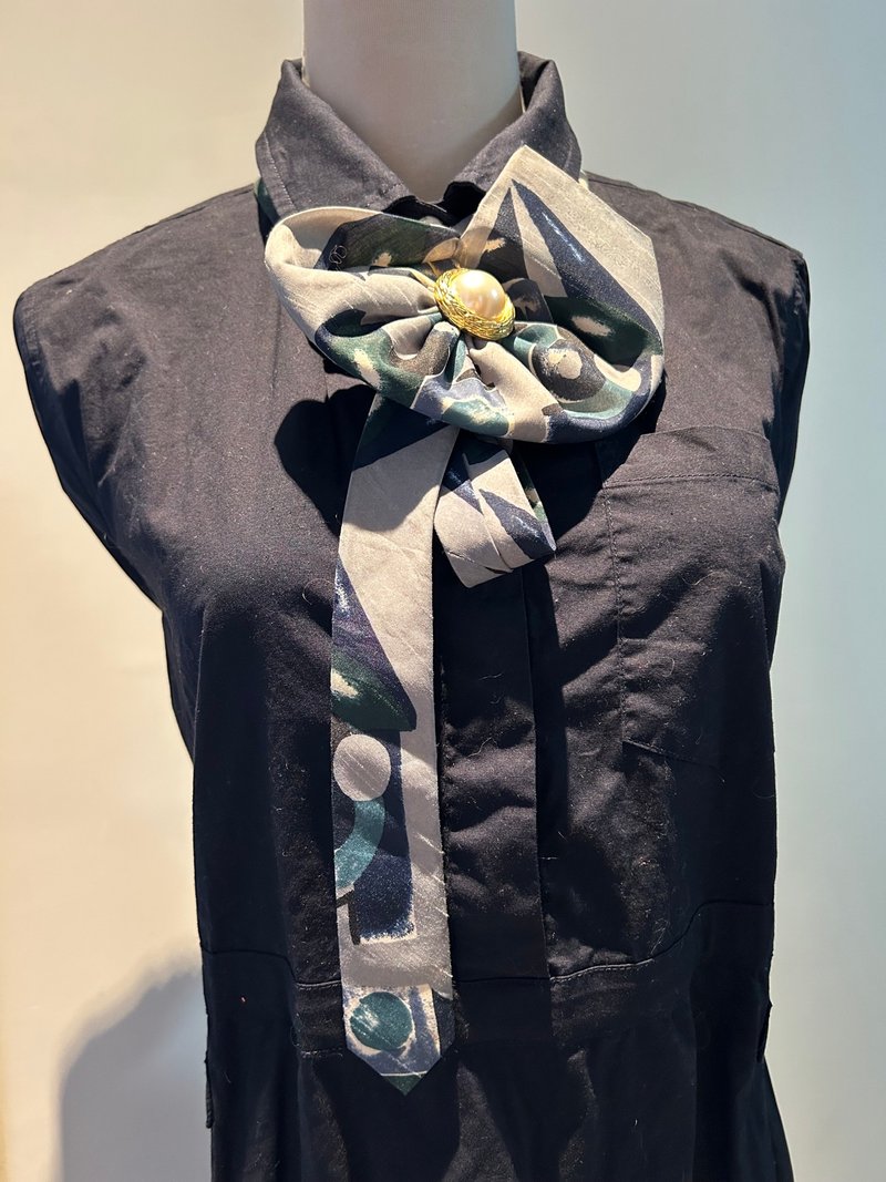 Retro floral tie-4 uses - เข็มกลัด/ข้อมือดอกไม้ - ผ้าฝ้าย/ผ้าลินิน หลากหลายสี