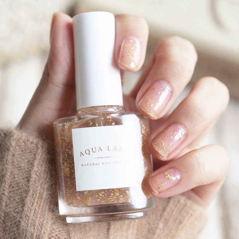 Aqualala-Natural Harmless Nail Polish No Odor-A903 Pure Gold Foil Nail Polish(24K) - Nail Polish & Acrylic Nails - Glass 