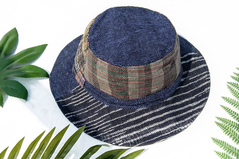 Hand-woven cotton Linen hat knit hat hat hat hand-woven straw hat Alpine hat - Japanese national - Hats & Caps - Cotton & Hemp Multicolor