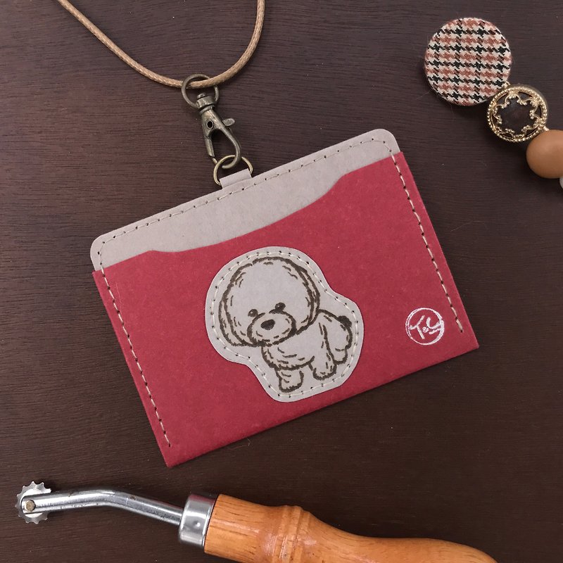 Horizontal Travel Card Holder-Bichon Frise - ID & Badge Holders - Paper Red