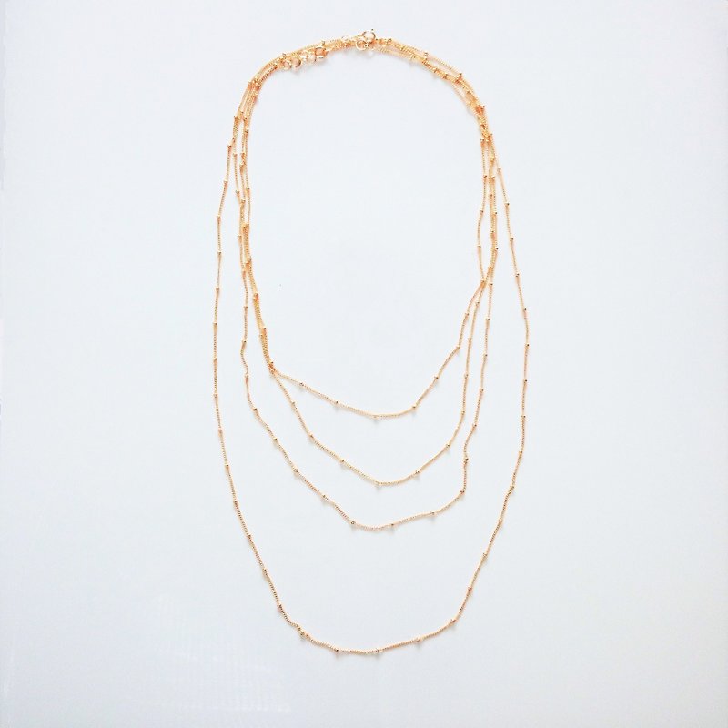 14kgf * gold station necklace 60cm 1piece - สร้อยคอ - โลหะ สีทอง