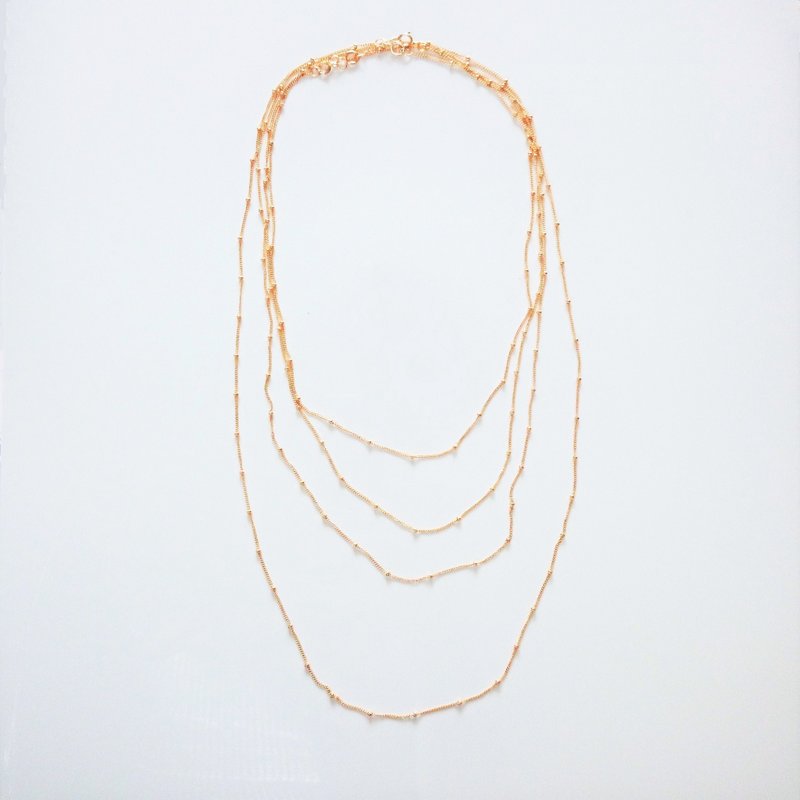 14kgf*gold station necklace 60cm 1piece - 項鍊 - 其他金屬 金色