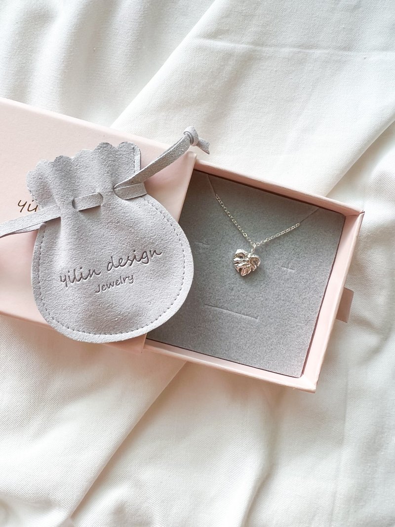 植系-龜背葉 -小-純銀項鍊 - 項鍊 - 純銀 銀色