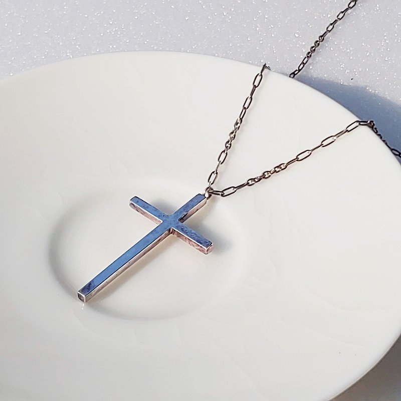 Cross / 925 sterling silver / necklace - Necklaces - Sterling Silver 