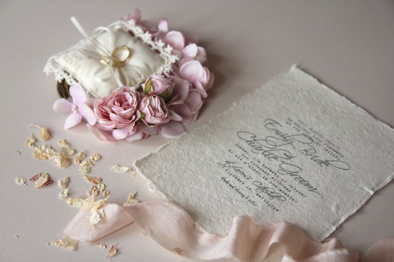 結婚指輪PillowRingPillow結婚式用品 - コサージュ - 寄せ植え・花 ピンク